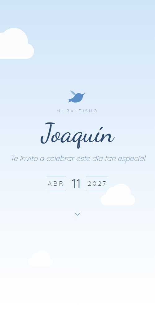 Invitación web de bautismo