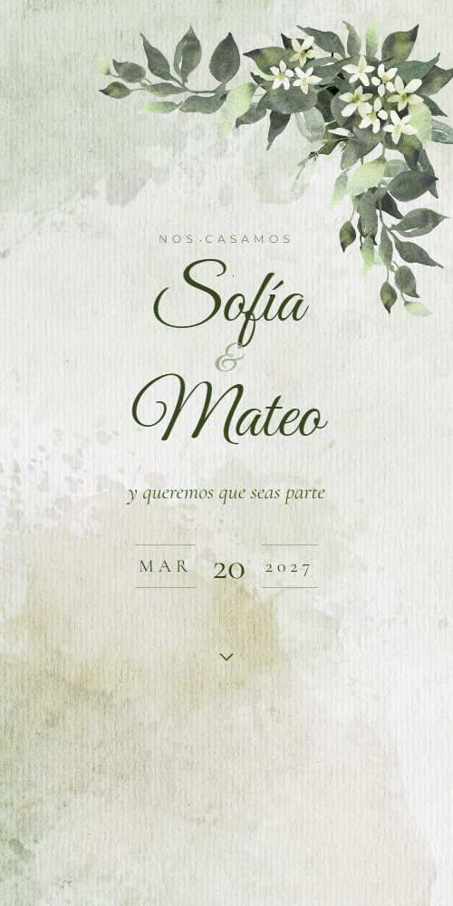 Invitación digital de boda en un celular