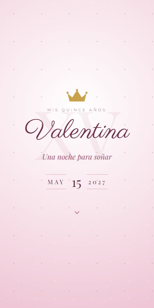 Invitación web de XV años